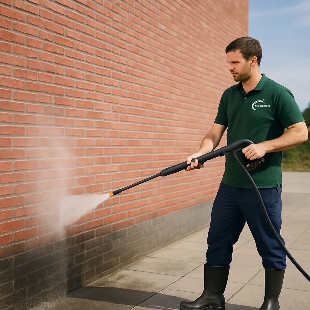 Professionele gevelreiniging van bedrijfspand door The Cleaning