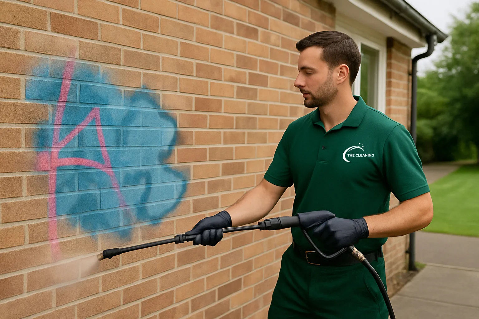 Verwijderen van graffiti door The Cleaning voor een verzorgde gevel